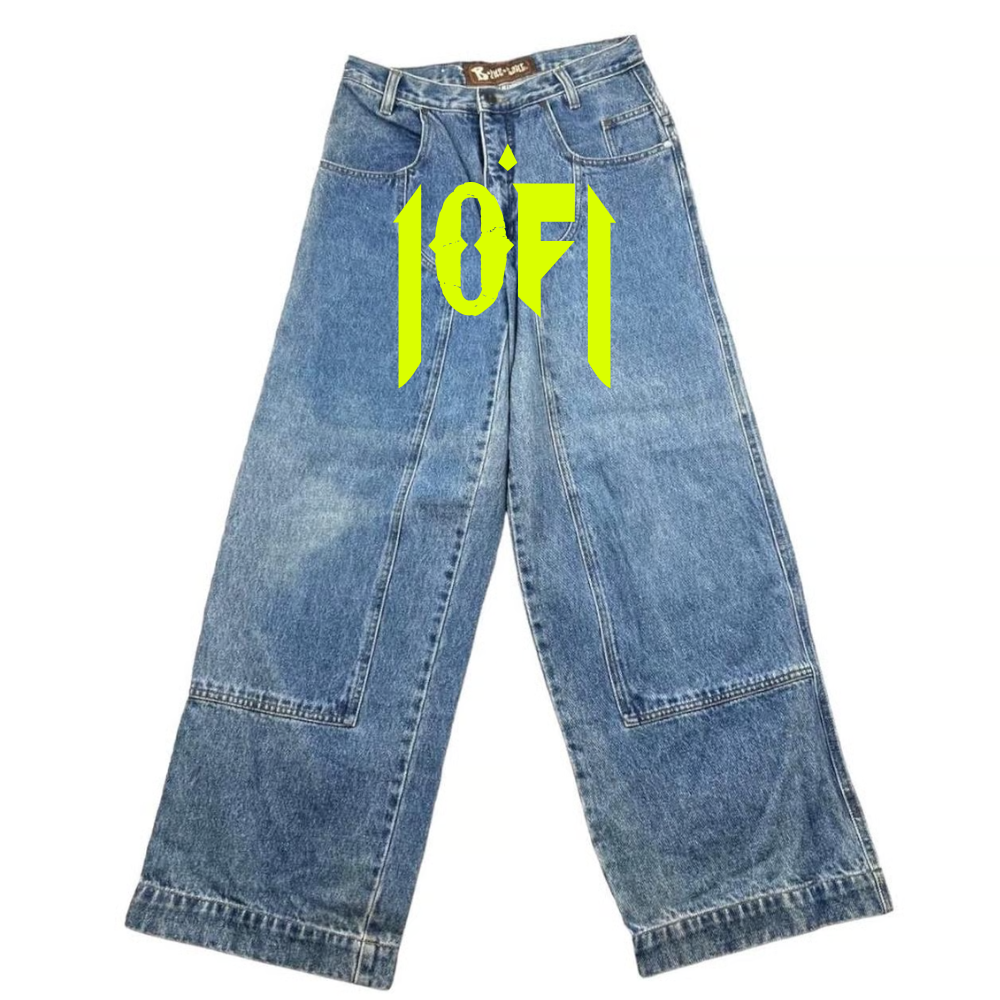 1OF1 Neon Wide Leg Jeans